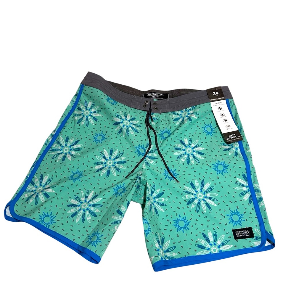 O’Neill boardshorts size 34. Trendy blue color and cut.